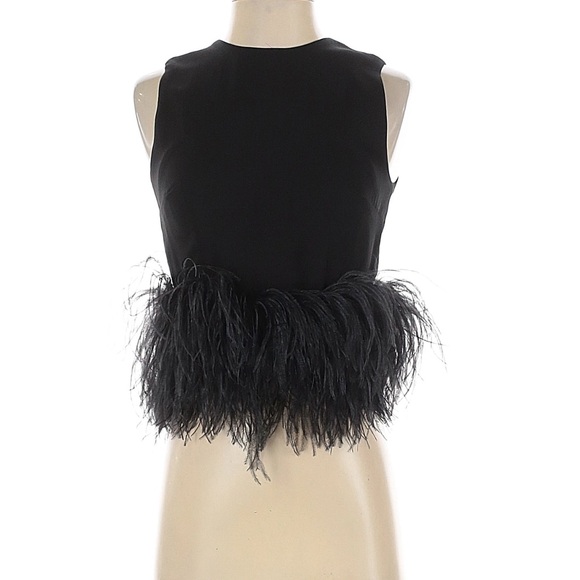 16arlington black Feather trim Top - Picture 4 of 6